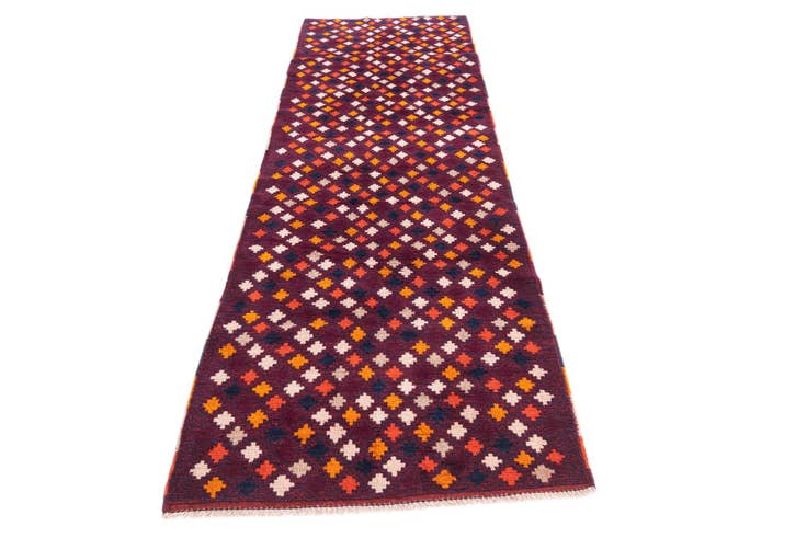 Detail image of 2' 10 x 9' 10 Hand Knotted Balouch Wool Runner Rug