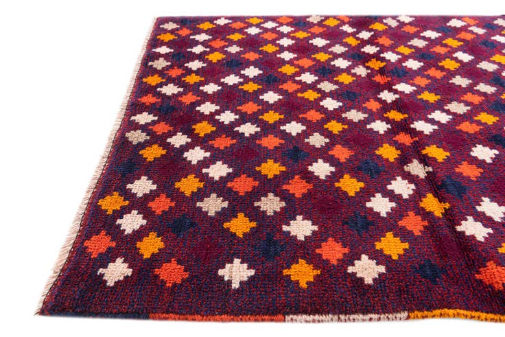 Detail image of 2' 10 x 9' 10 Hand Knotted Balouch Wool Runner Rug