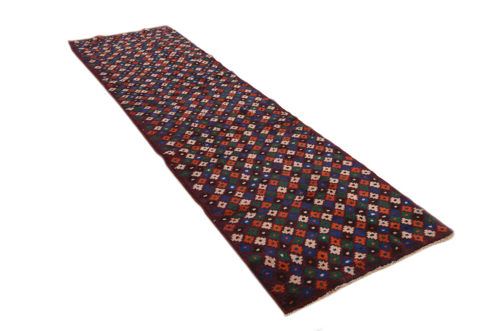 2' 10 x 10' 3 Hand Knotted Balouch Wool Runner Rug