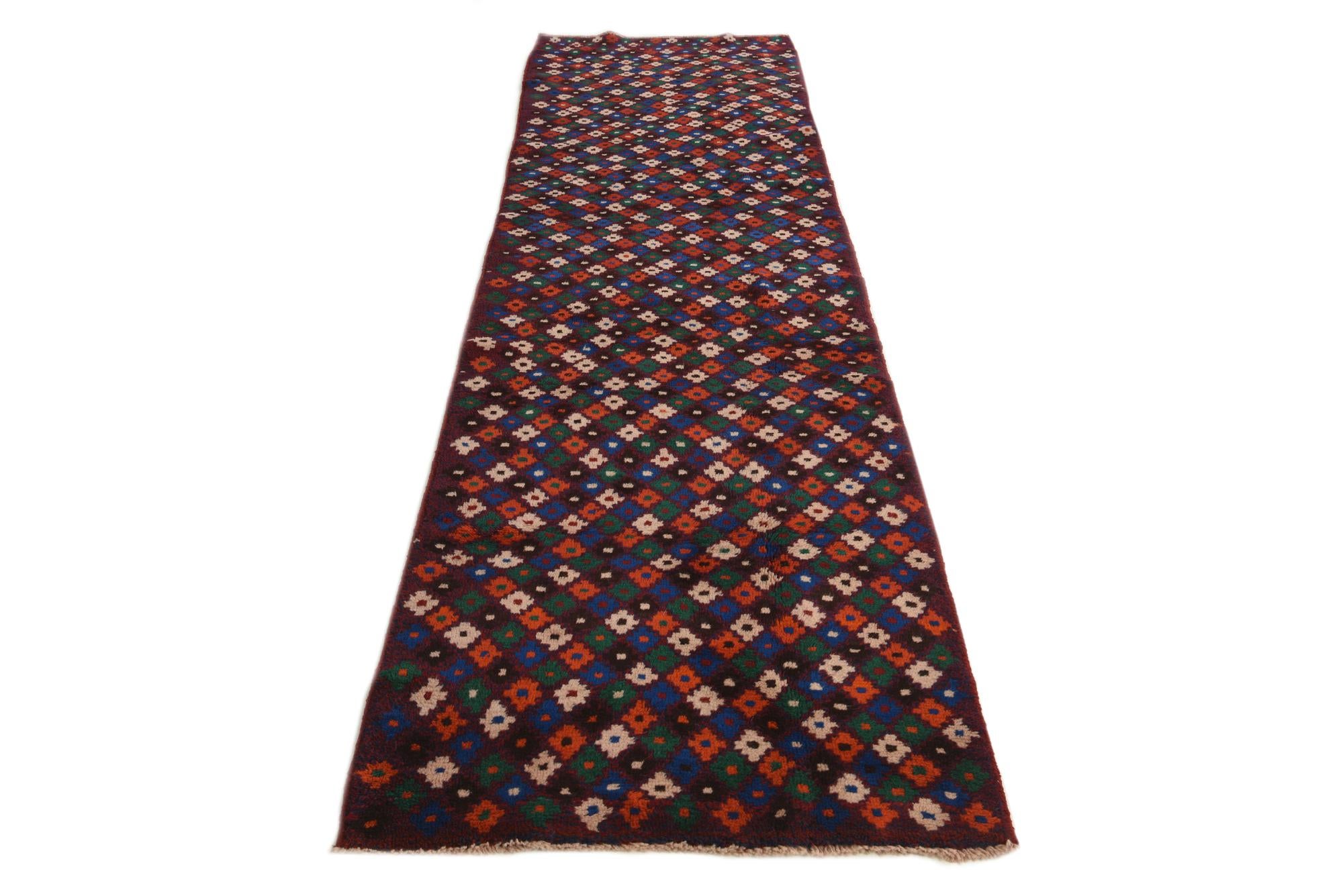 2' 10 x 10' 3 Hand Knotted Balouch Wool Runner Rug