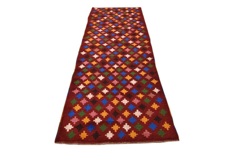 Detail image of 2' 10 x 10' Hand Knotted Balouch Wool Runner Rug