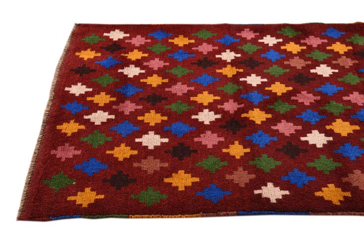 Detail image of 2' 10 x 10' Hand Knotted Balouch Wool Runner Rug