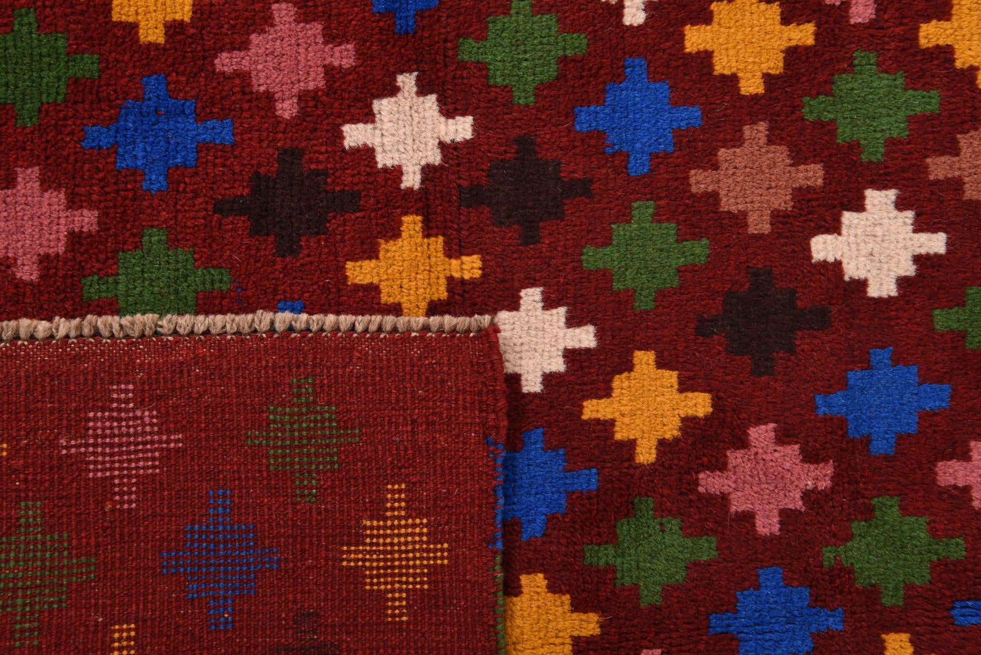 2' 10 x 10' Hand Knotted Balouch Wool Runner Rug