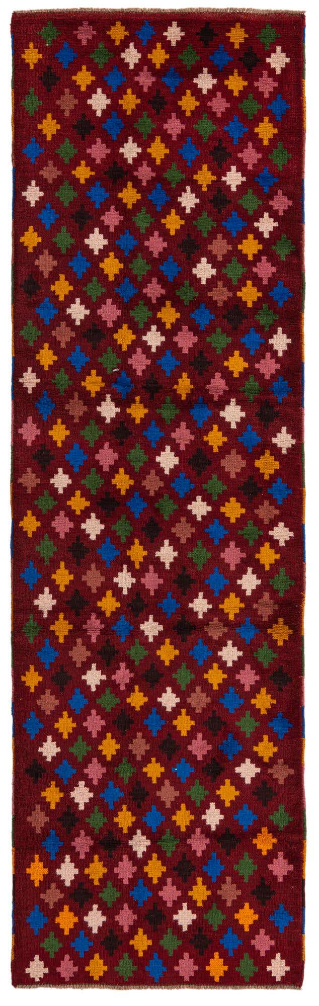 2' 10 x 10' Hand Knotted Balouch Wool Runner Rug