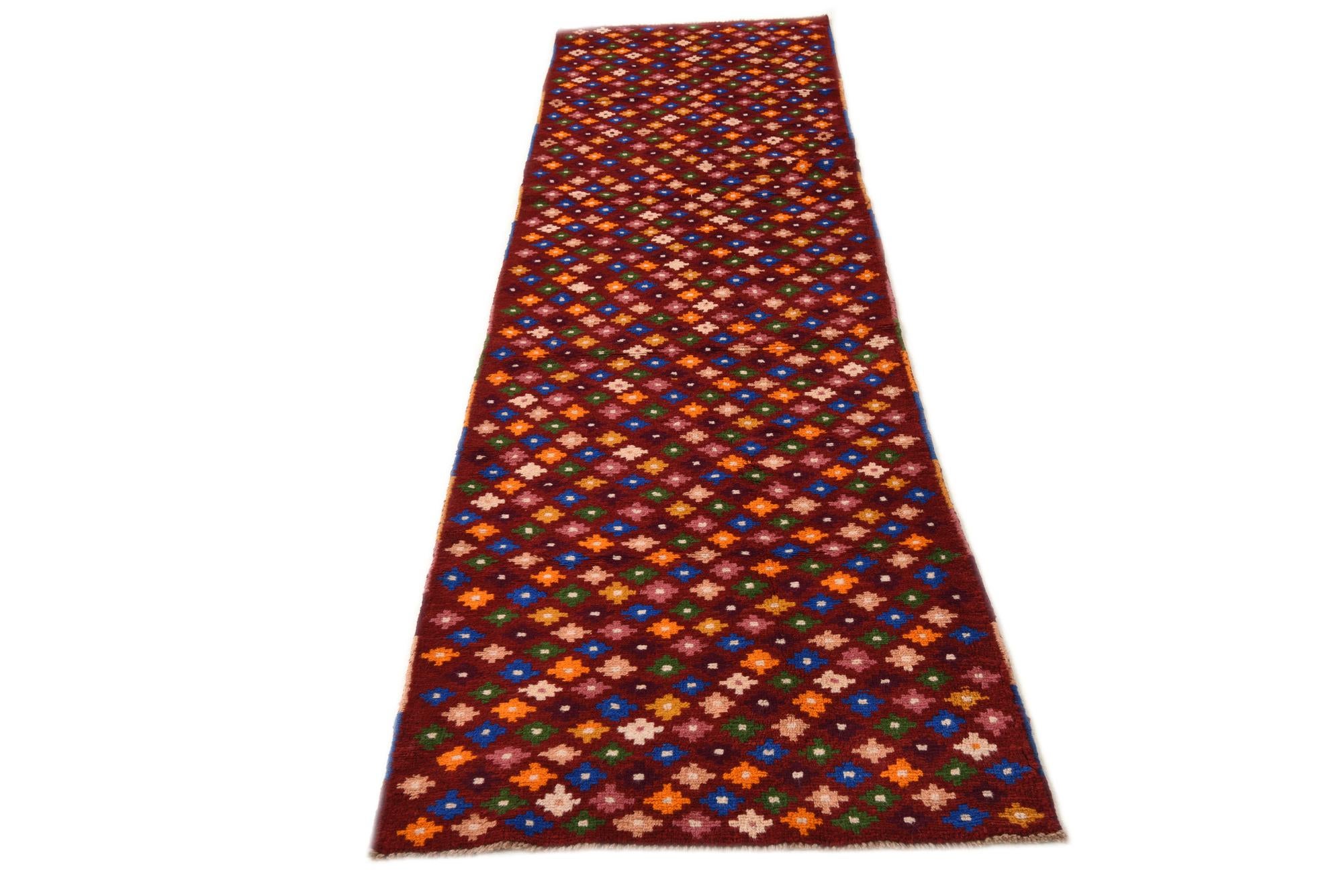 2' 7 x 9' 10 Hand Knotted Balouch Wool Runner Rug