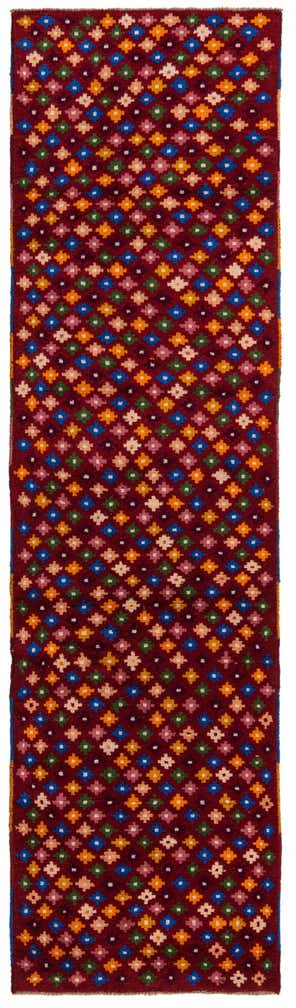 2' 7 x 9' 10 Hand Knotted Balouch Wool Runner Rug