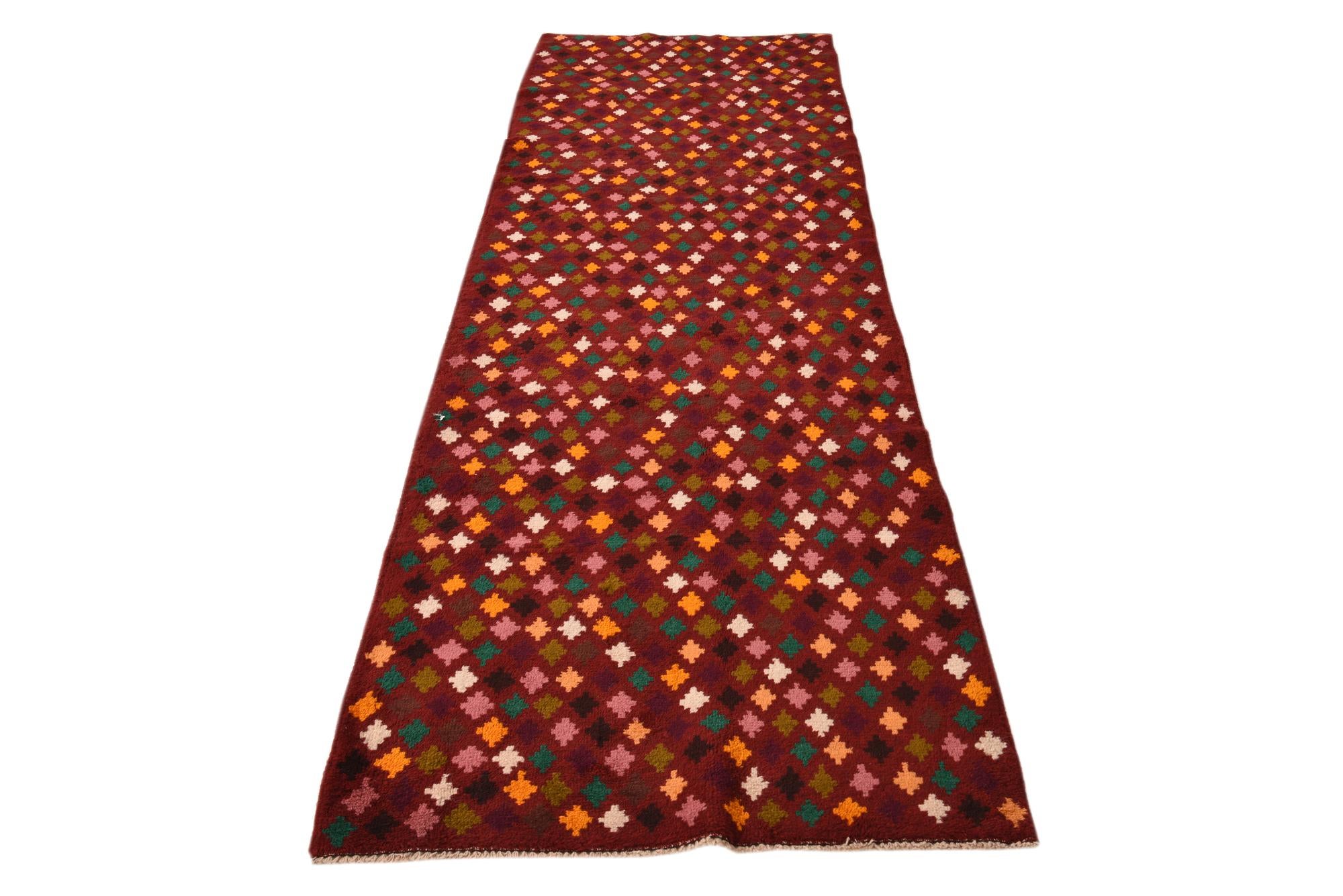 2' 11 x 9' 9 Hand Knotted Balouch Wool Runner Rug