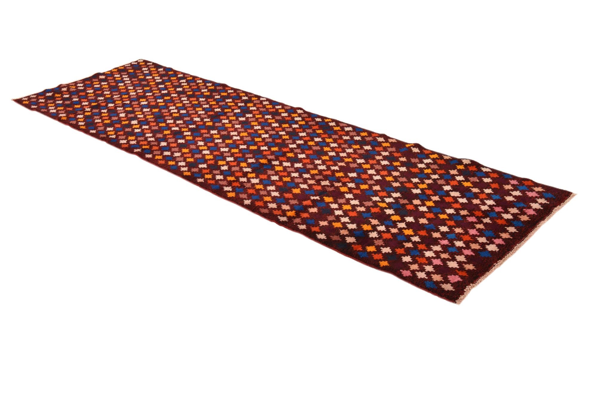 2' 11 x 9' 8 Hand Knotted Balouch Wool Runner Rug