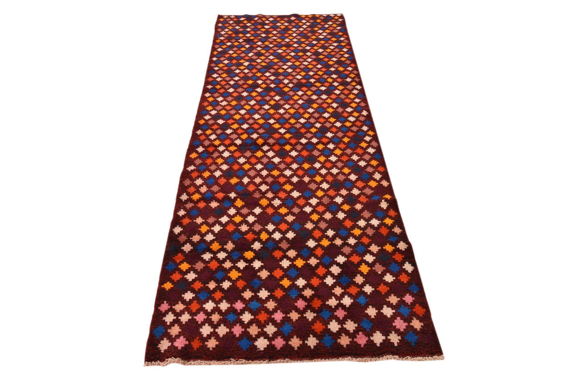2' 11 x 9' 8 Hand Knotted Balouch Wool Runner Rug