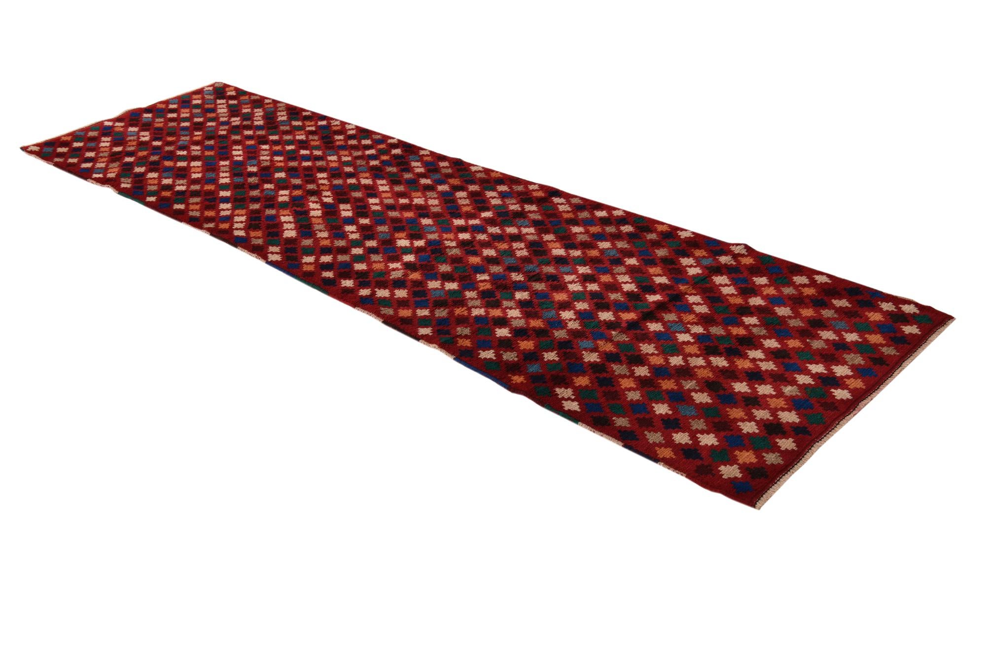 2' 9 x 10' Hand Knotted Balouch Wool Runner Rug