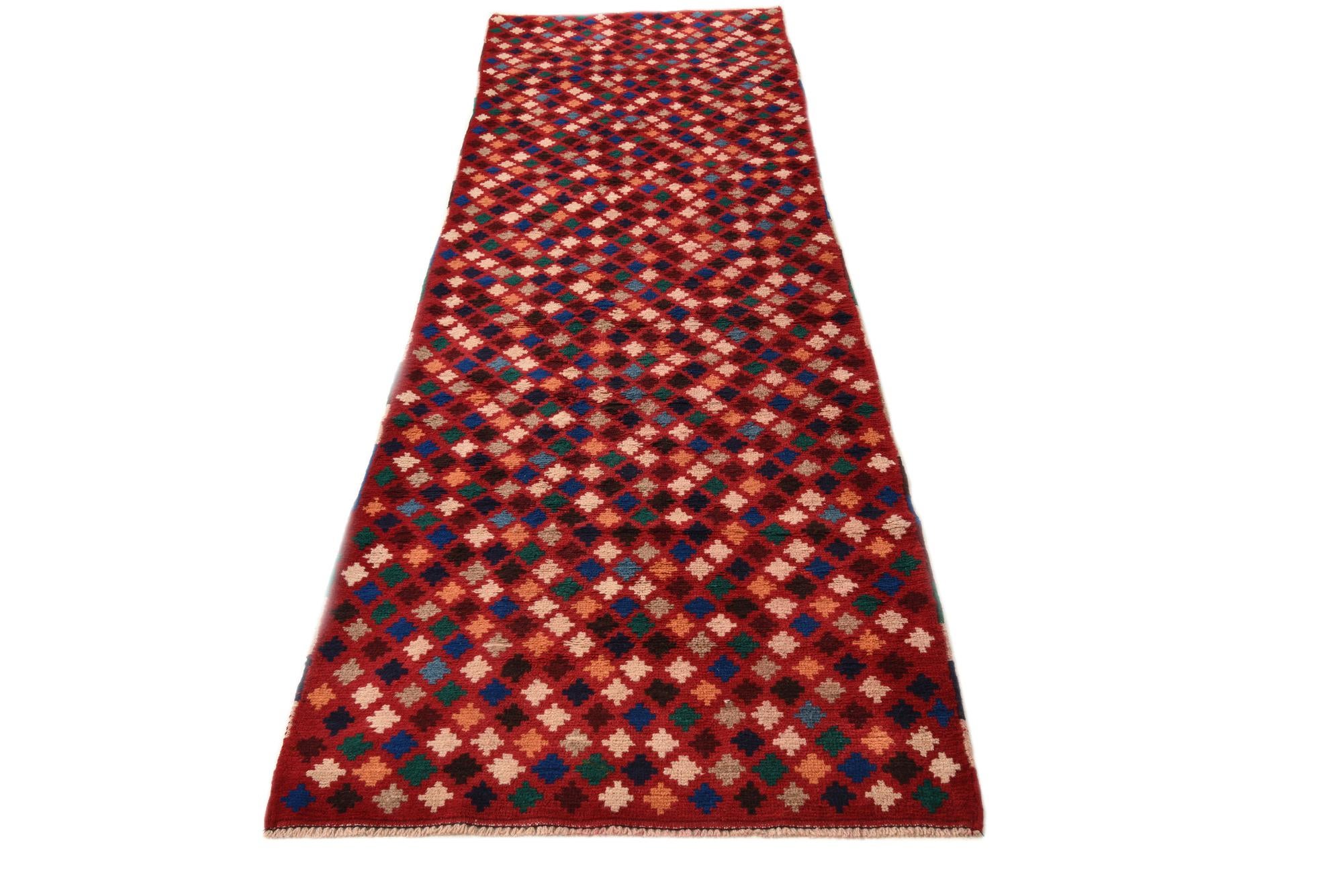 2' 9 x 10' Hand Knotted Balouch Wool Runner Rug