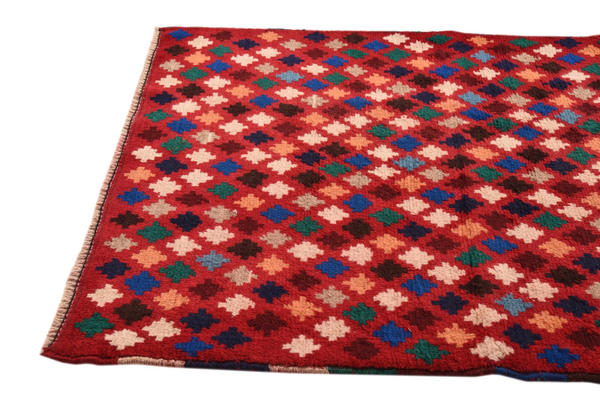 2' 9 x 10' Hand Knotted Balouch Wool Runner Rug