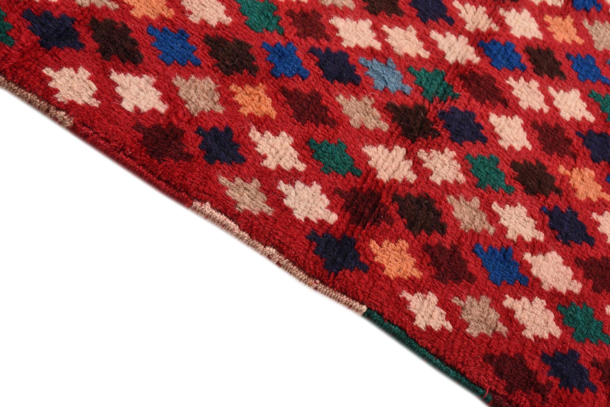 2' 9 x 10' Hand Knotted Balouch Wool Runner Rug