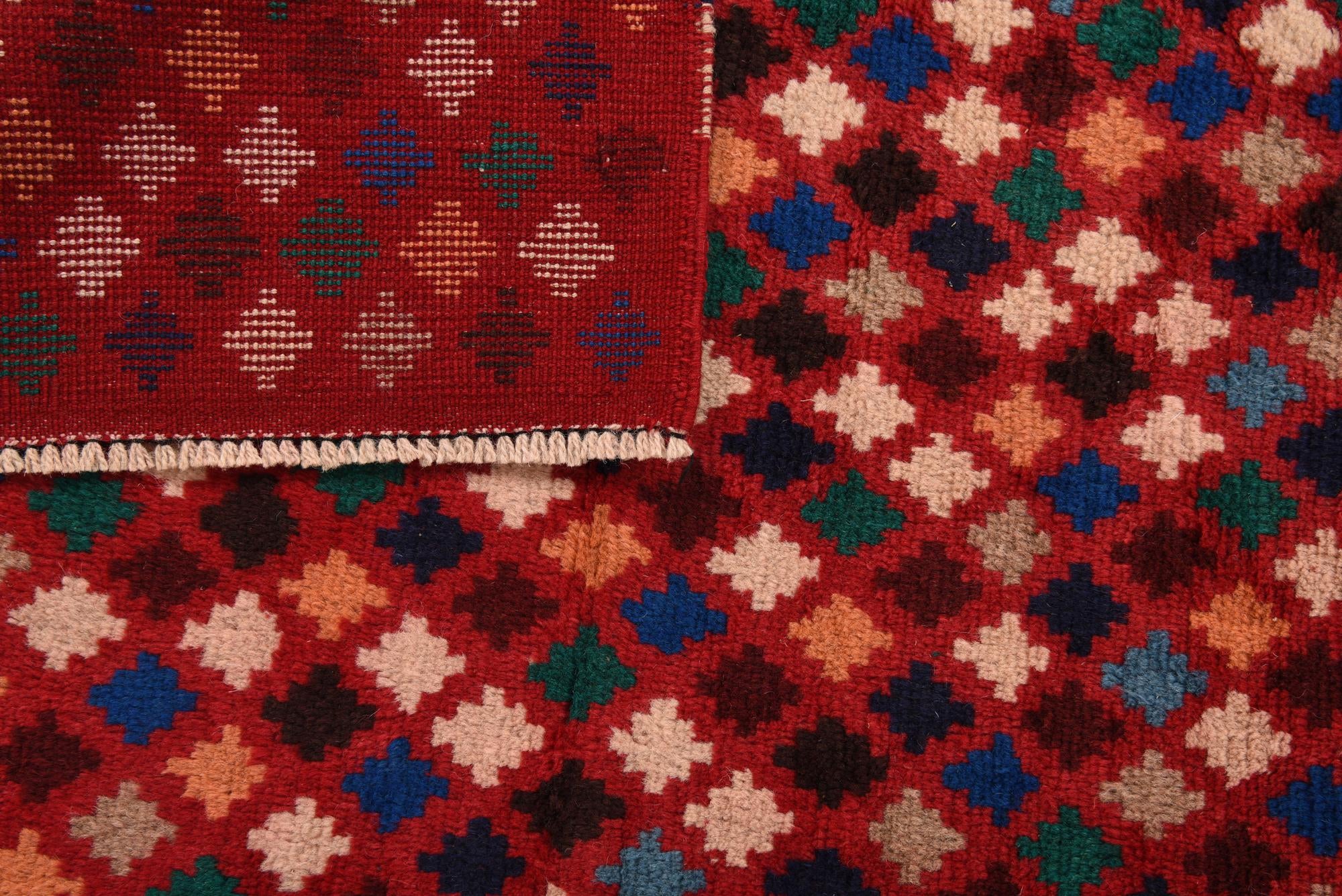 2' 9 x 10' Hand Knotted Balouch Wool Runner Rug