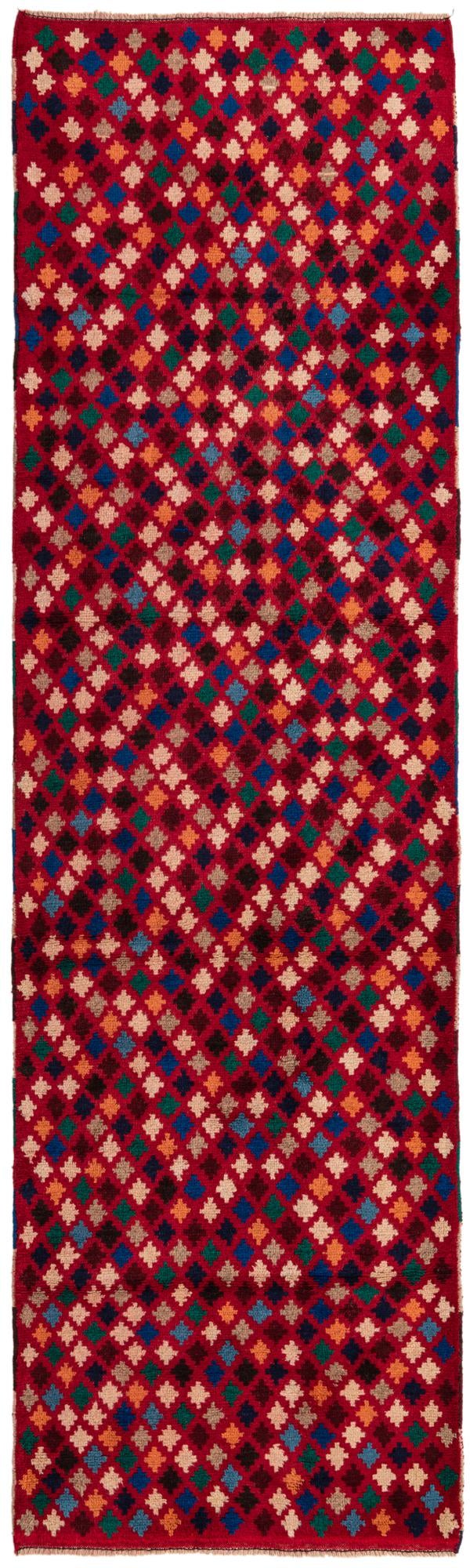 2' 9 x 10' Hand Knotted Balouch Wool Runner Rug