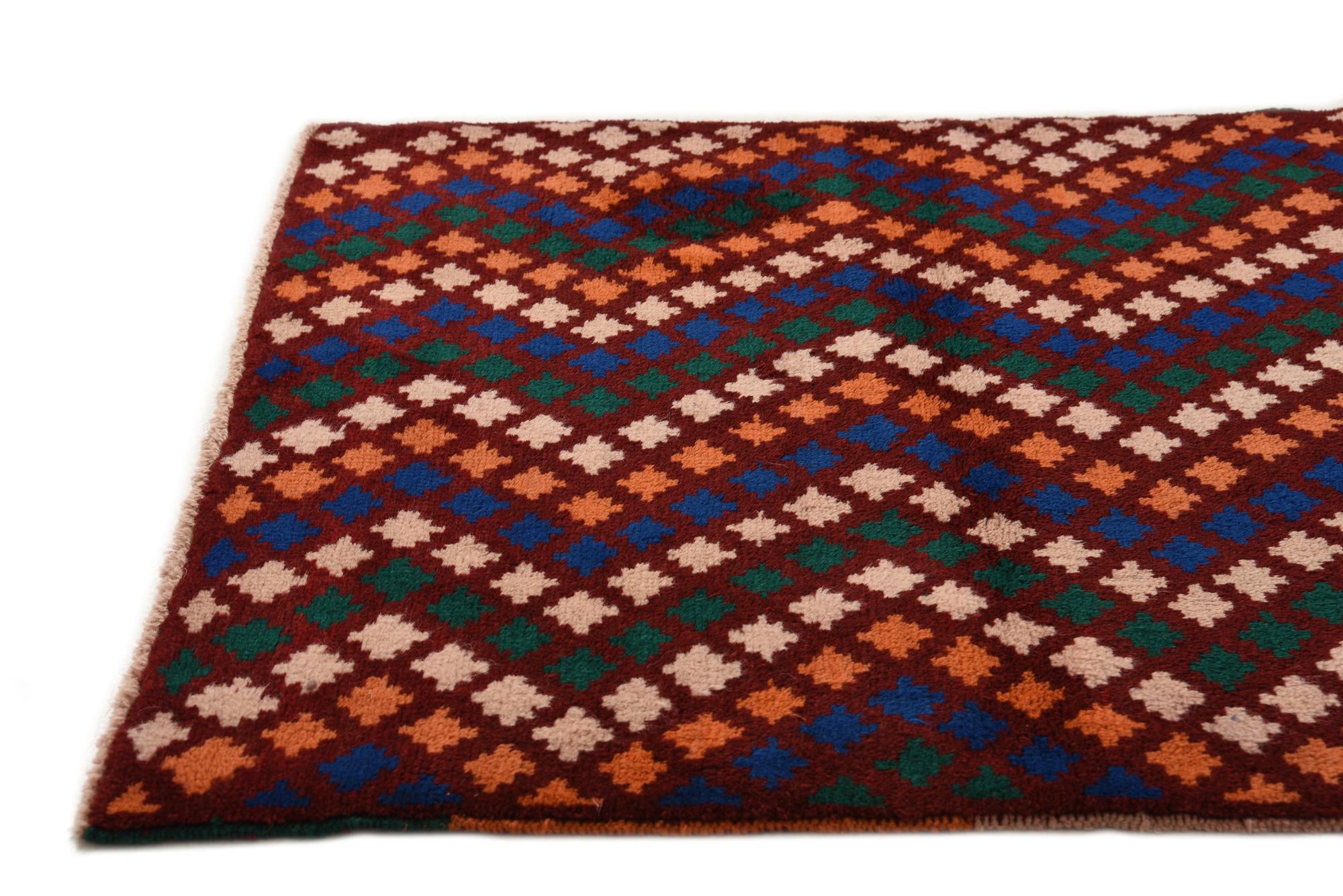 3' x 9' 5 Hand Knotted Balouch Wool Runner Rug