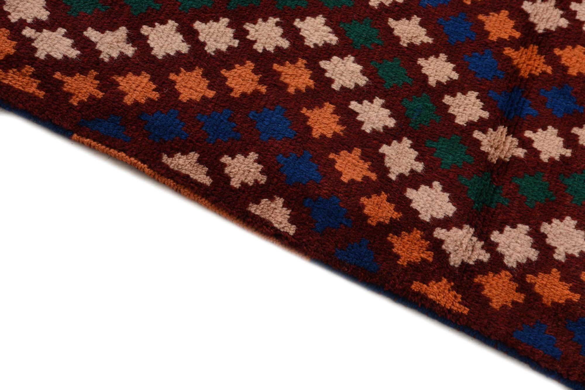 3' x 9' 5 Hand Knotted Balouch Wool Runner Rug