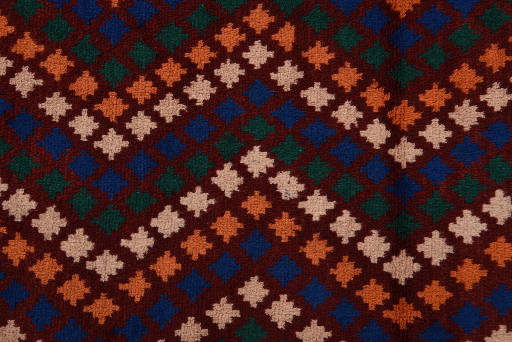 3' x 9' 5 Hand Knotted Balouch Wool Runner Rug