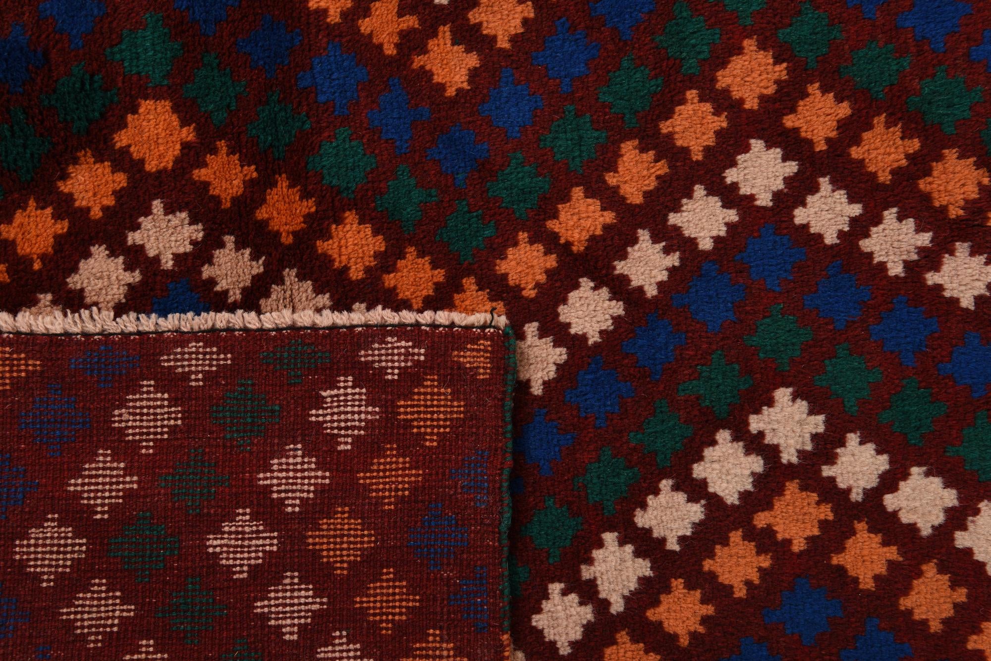3' x 9' 5 Hand Knotted Balouch Wool Runner Rug