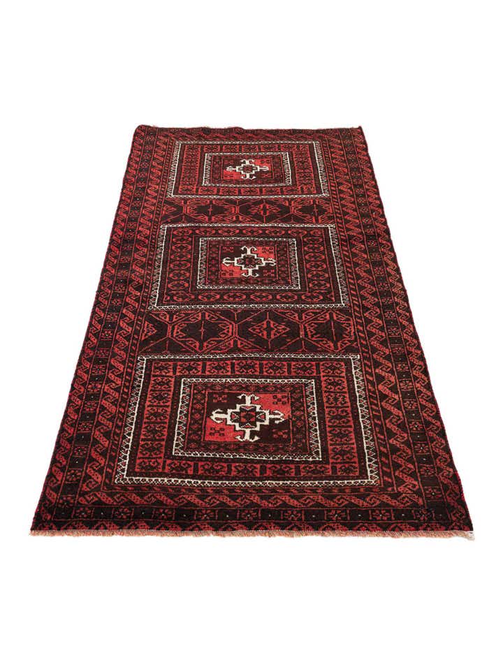 3' 2 x 6' 3 Hand Knotted Balouch Wool Runner Rug