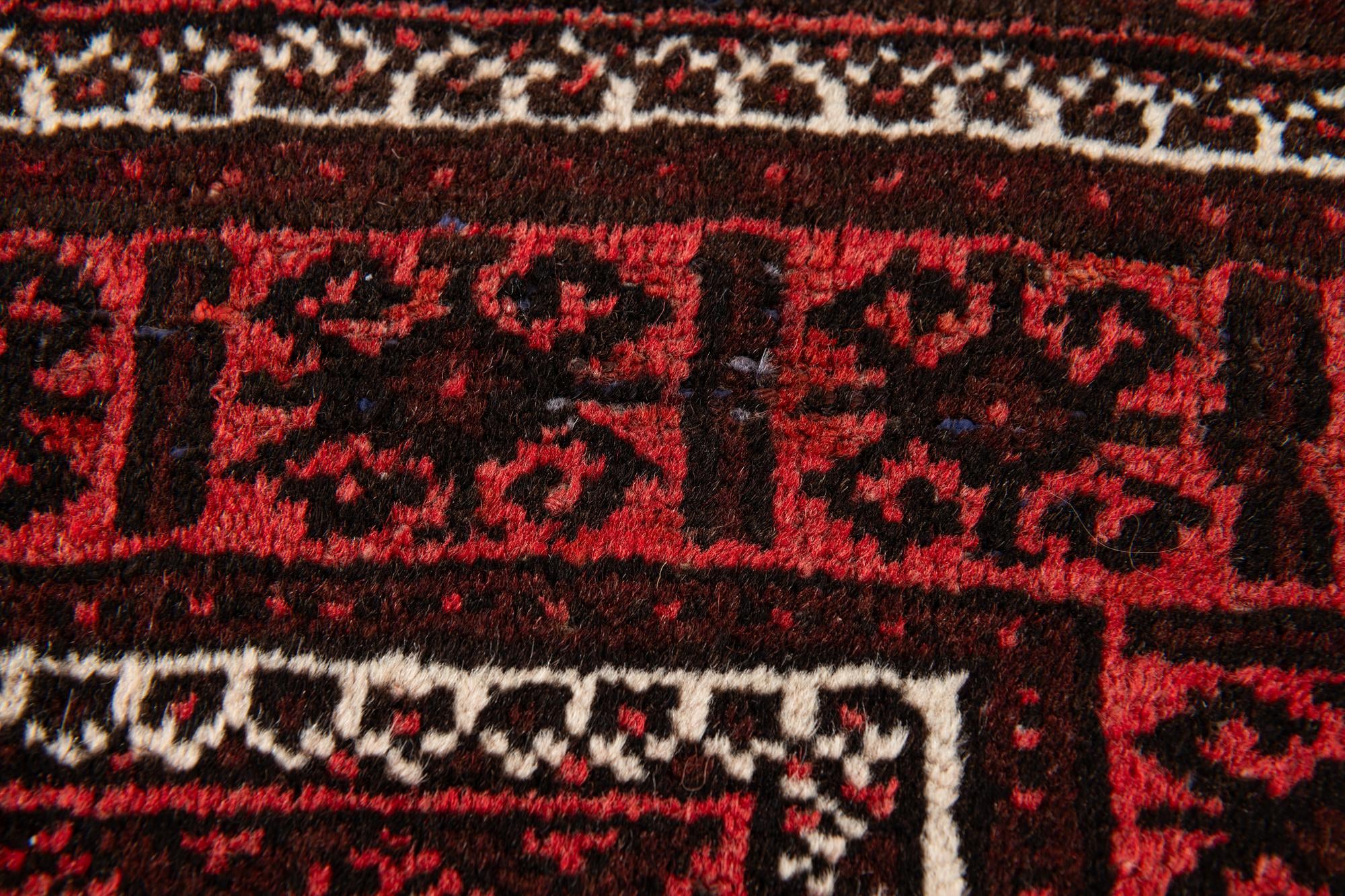 3' 2 x 6' 3 Hand Knotted Balouch Wool Runner Rug