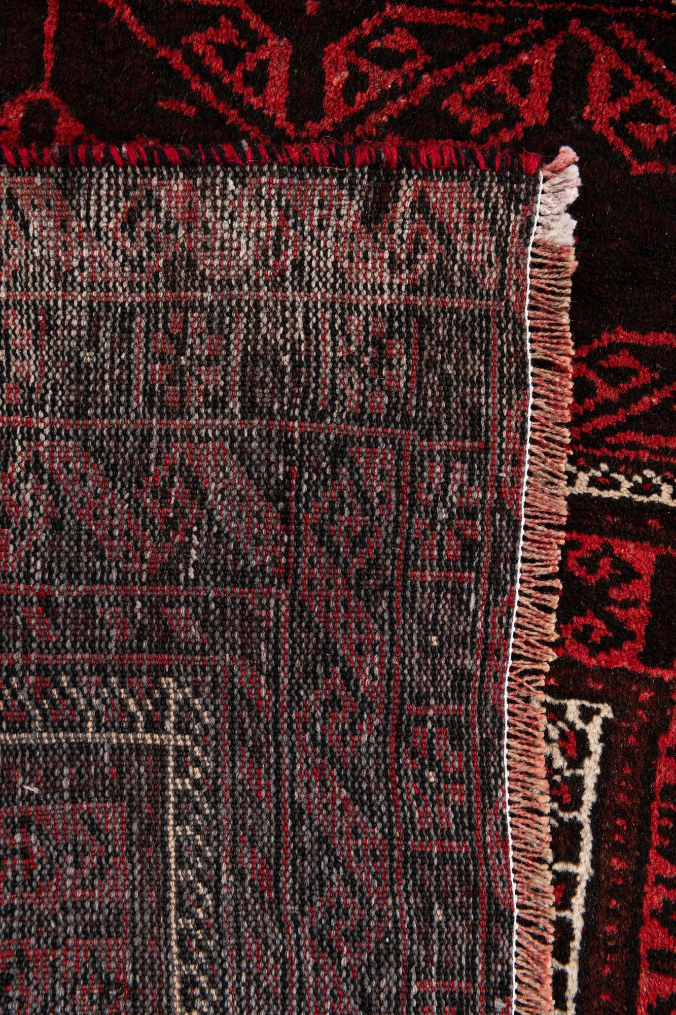 3' 2 x 6' 3 Hand Knotted Balouch Wool Runner Rug