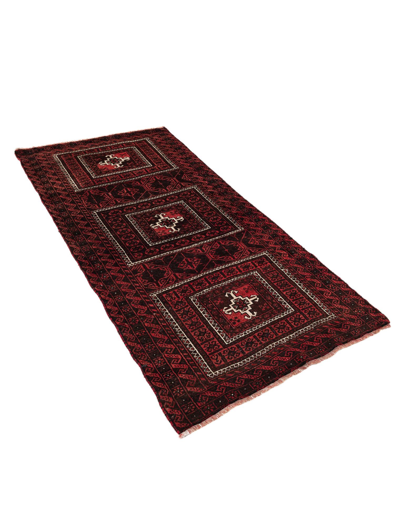 3' 2 x 6' 3 Hand Knotted Balouch Wool Runner Rug