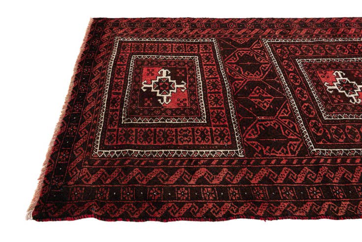 Detail image of 3' 2 x 6' 3 Hand Knotted Balouch Wool Runner Rug