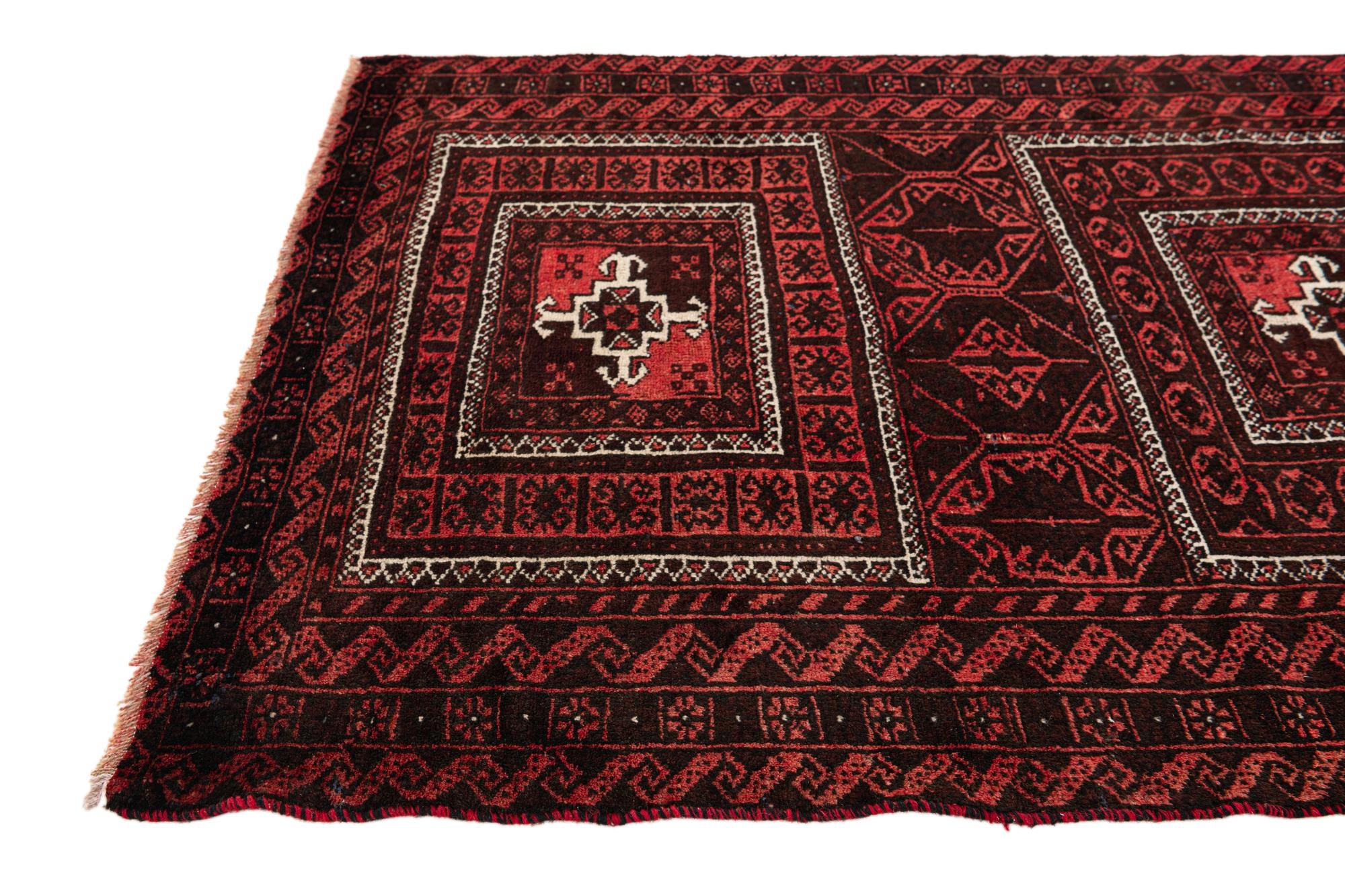 3' 2 x 6' 3 Hand Knotted Balouch Wool Runner Rug