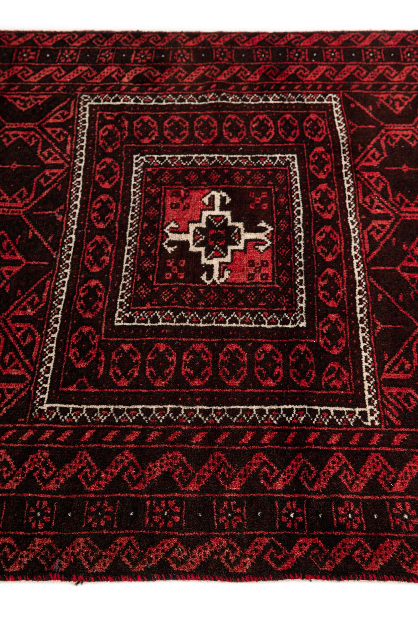 3' 2 x 6' 3 Hand Knotted Balouch Wool Runner Rug
