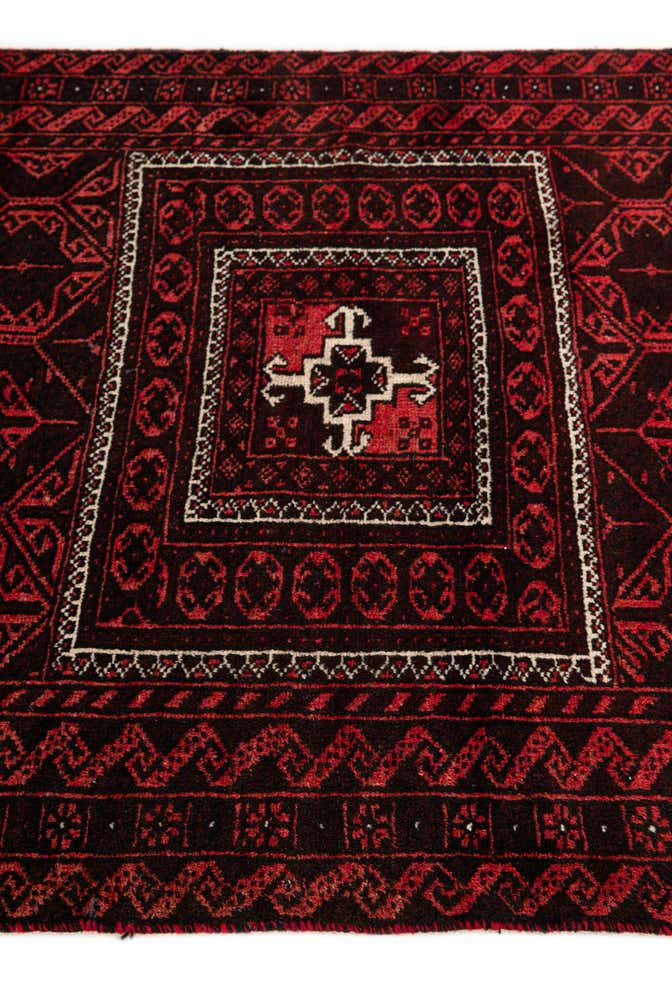 3' 2 x 6' 3 Hand Knotted Balouch Wool Runner Rug