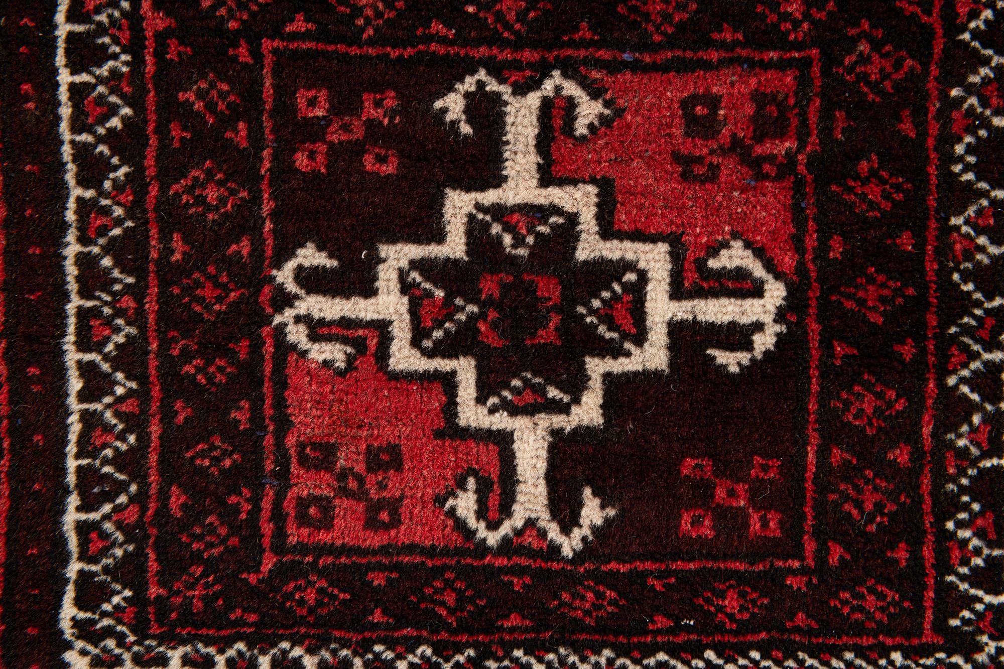 3' 2 x 6' 3 Hand Knotted Balouch Wool Runner Rug