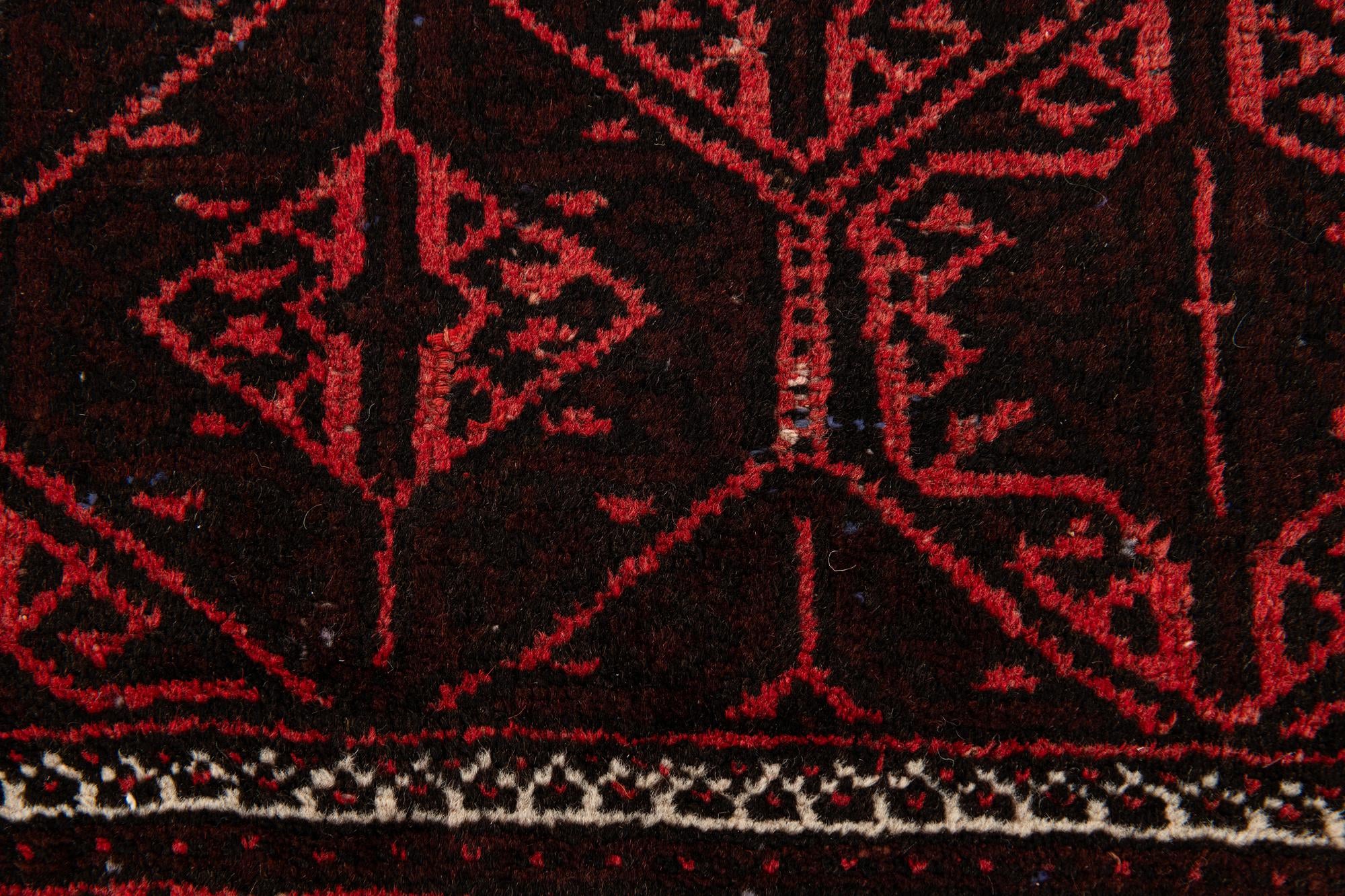 3' 2 x 6' 3 Hand Knotted Balouch Wool Runner Rug