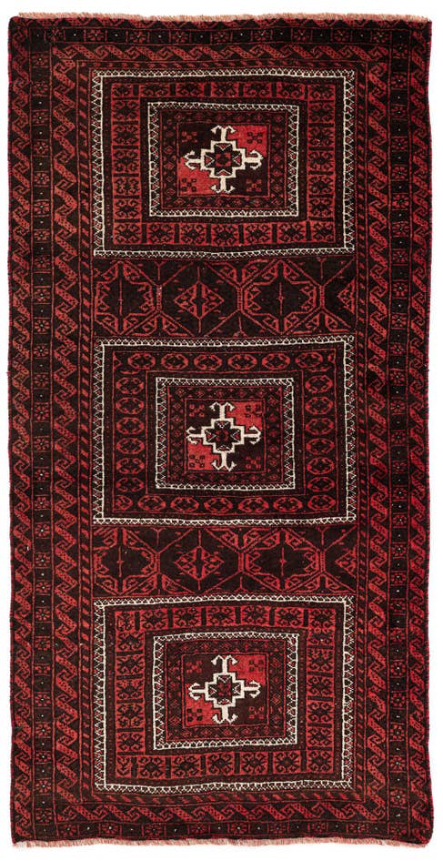 Detail image of 3' 2 x 6' 3 Hand Knotted Balouch Wool Runner Rug