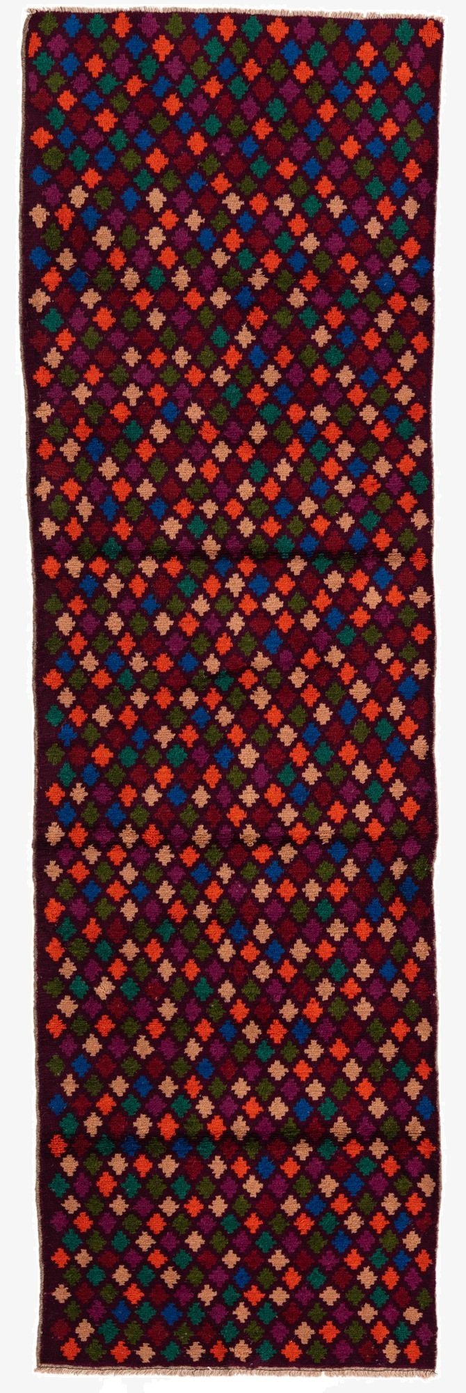 2' 9 x 9' 3  Hand Knotted Balouch Wool Runner Rug