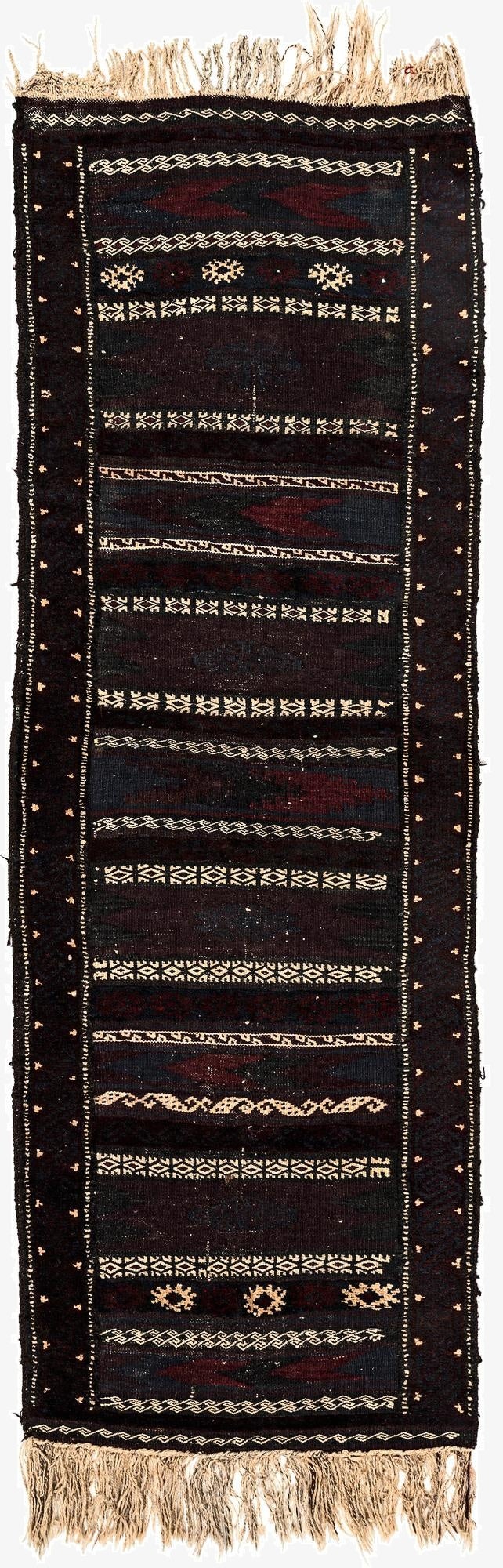 2' x 5' 8  Hand Knotted Balouch Oriental Wool Runner Rug