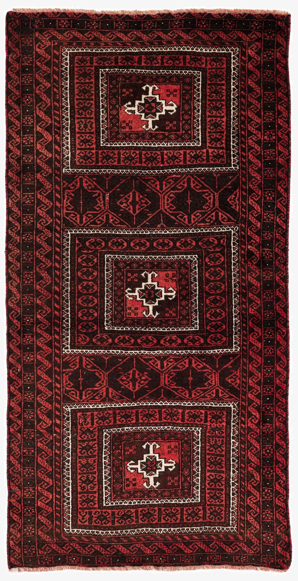 3' 2 x 6' 3  Hand Knotted Balouch Wool Runner Rug