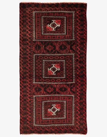 3' 2 x 6' 3 Hand Knotted Balouch Wool Runner Rug
