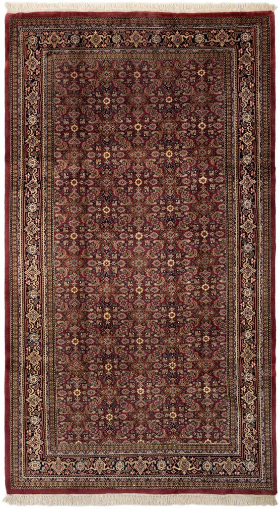 185cm x 330cm Handgeknoopt Bidjar Wol Loper Vloerkleed