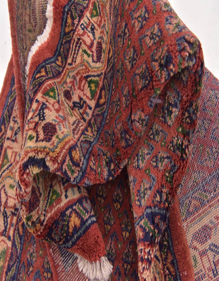 Detail image of 3' 8 x 10' 3  Hand Knotted Botemir Persian Wool Runner Rug