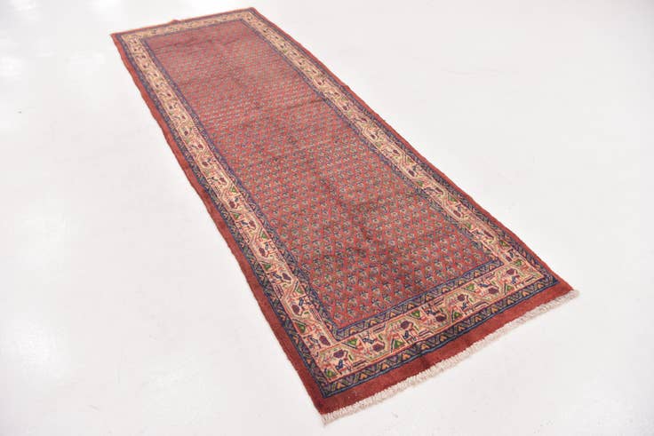 Detail image of 3' 8 x 10' 3 Hand Knotted Botemir Persian Wool Runner Rug