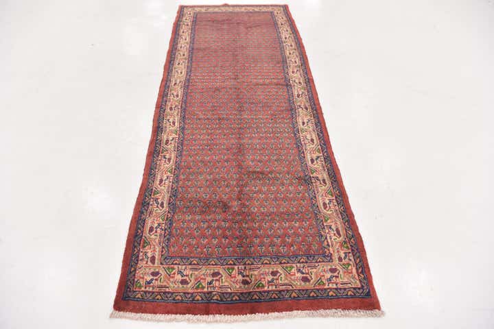 3' 8 x 10' 3 Hand Knotted Botemir Persian Wool Runner Rug
