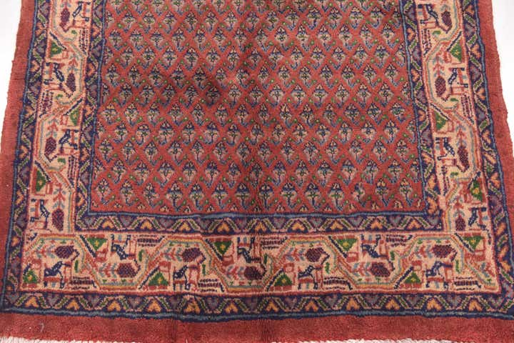 3' 8 x 10' 3 Hand Knotted Botemir Persian Wool Runner Rug