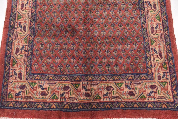 Detail image of 3' 8 x 10' 3 Hand Knotted Botemir Persian Wool Runner Rug