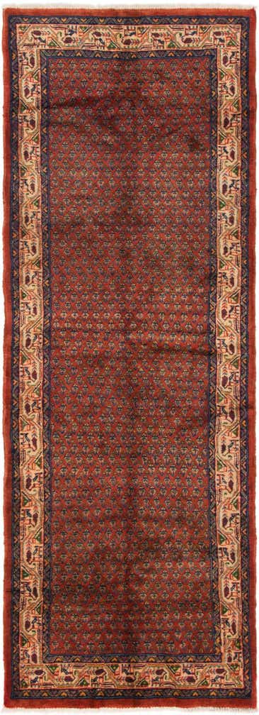 3' 8 x 10' 3 Hand Knotted Botemir Persian Wool Runner Rug