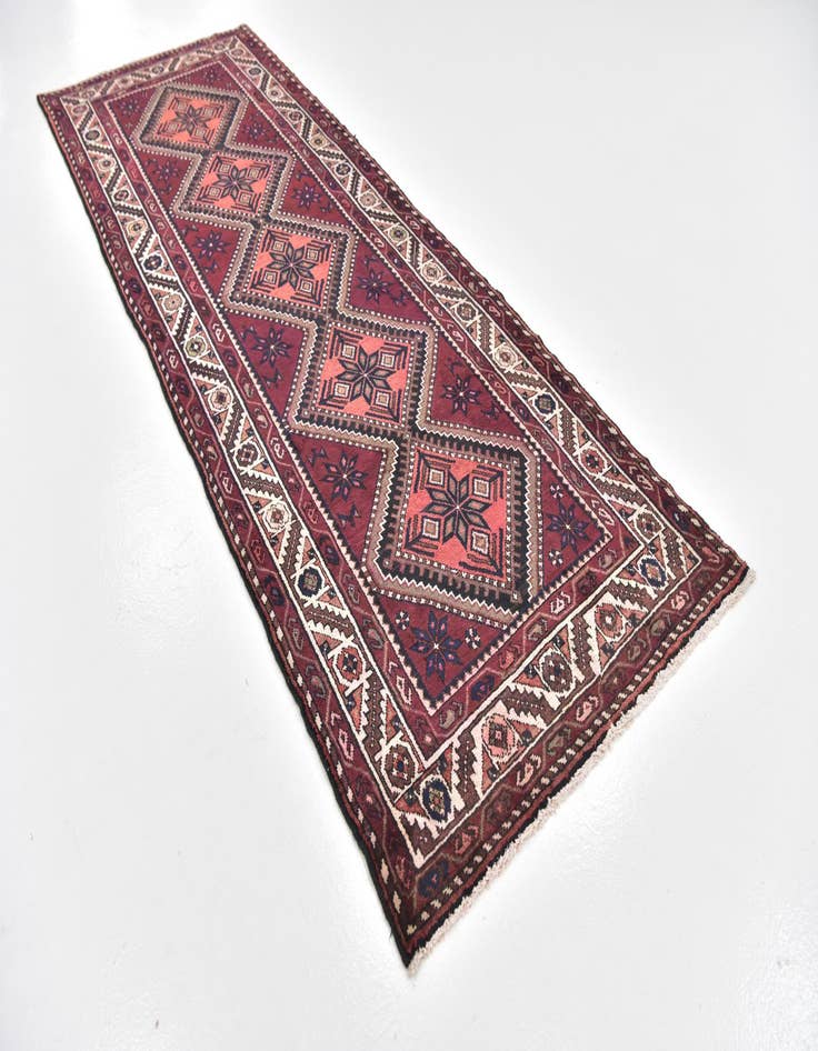 Detail image of 3' 8 x 10' 7  Hand Knotted Chenar Persian Wool Runner Rug