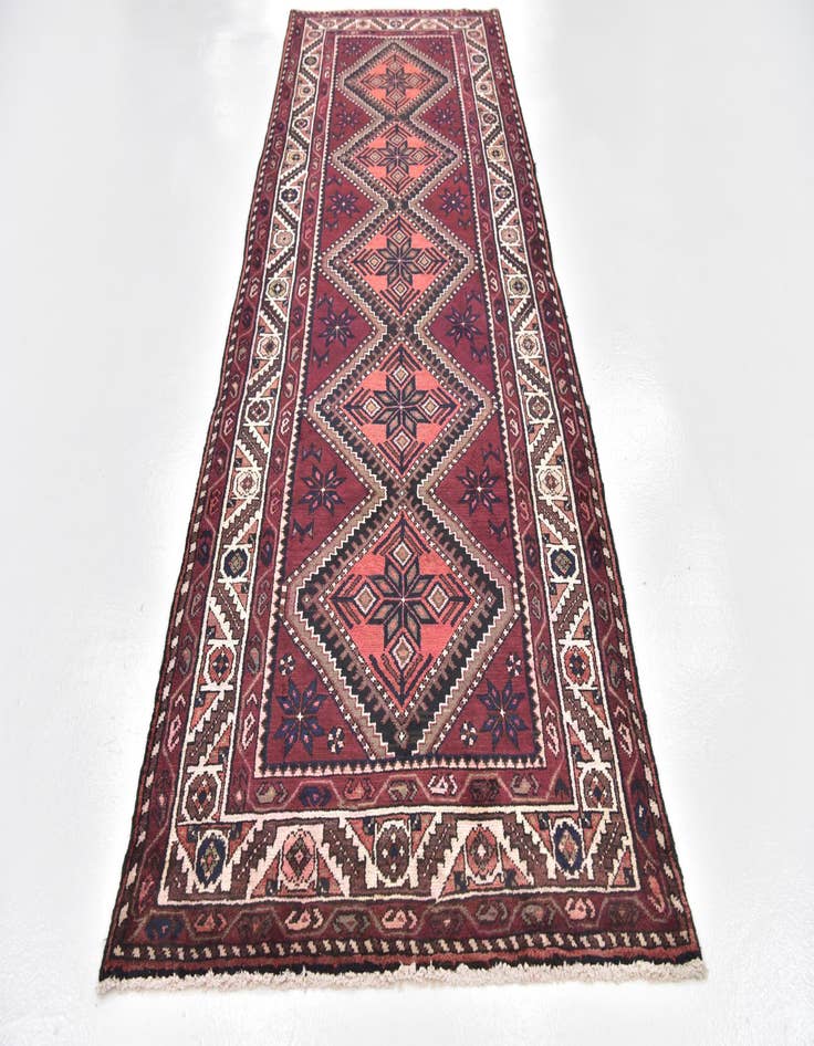 Detail image of 3' 8 x 10' 7  Hand Knotted Chenar Persian Wool Runner Rug