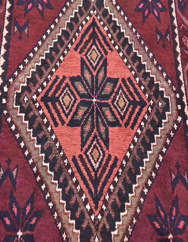 Detail image of 3' 8 x 10' 7  Hand Knotted Chenar Persian Wool Runner Rug