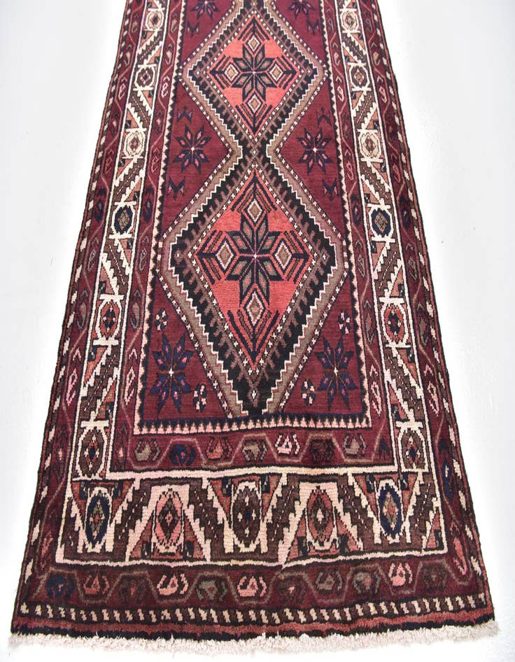 Detail image of 3' 8 x 10' 7  Hand Knotted Chenar Persian Wool Runner Rug