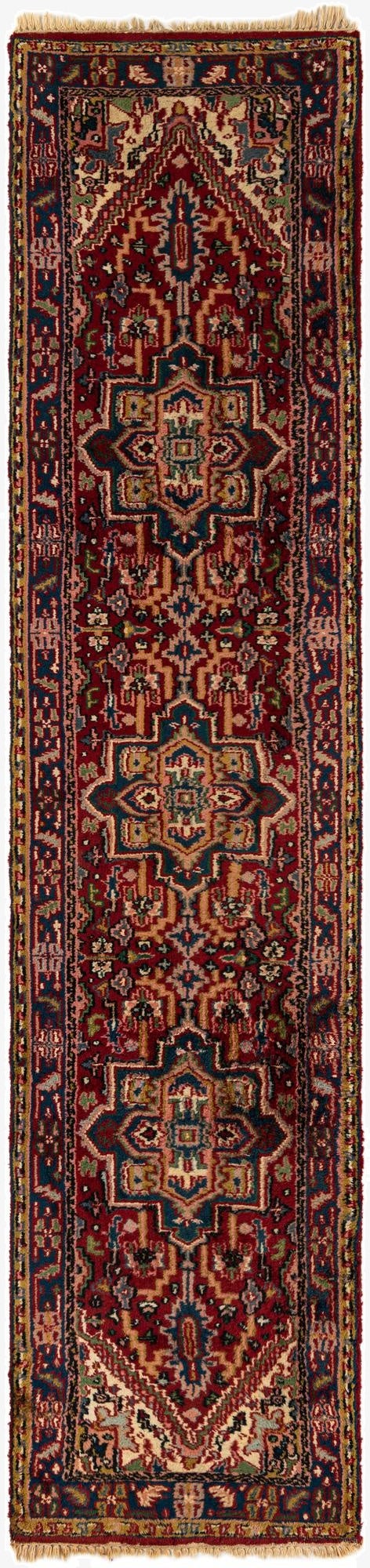 2' 7 x 11' 1  Hand Knotted Gharajeh Wool Runner Rug